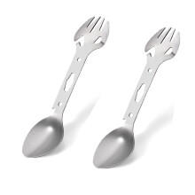 Outdoor Survival Companion, Stainless Steel Camping Spork, Multipurpose Use For Hot Foods And Drinks, Fingerprint-Resistant Design, Simple To Clean, T