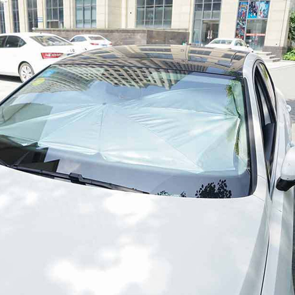 Car Sun Shade For Most Vehicles, Universal Fit Windshield Cover For Heat Insulation And Sun Protection, Foldable And Easy Storage, High Hardness Silver 9169997249029