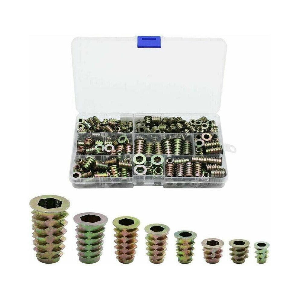 Hexagon Socket Head Cap Screw For Wood Furniture, Nut Assortment Kit Stable Structure Flanged Thread Texture, High-Quality Zinc Alloy Hex Socket Head 9448196360002