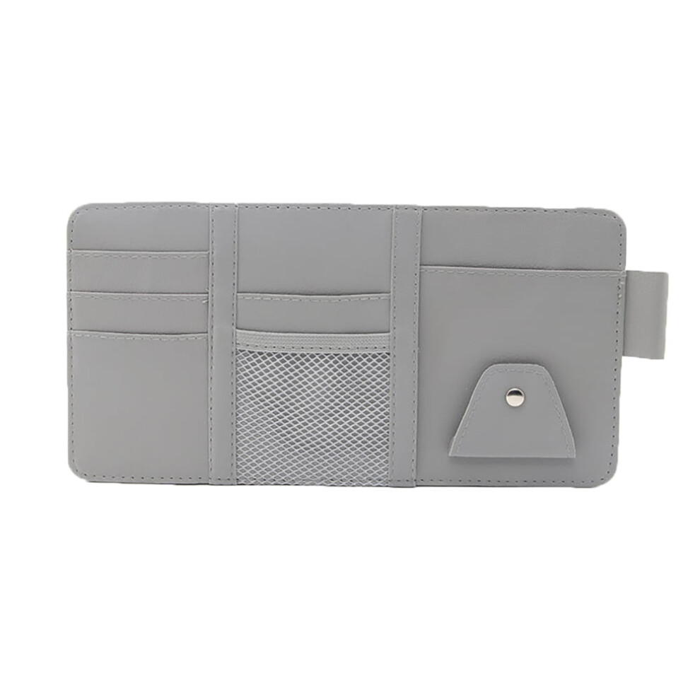 Multifunctional Auto Visor Document Holder With Durable Pu Leather, Easy Installation, Universal Fit, Cards License Pen Glasses, Sunglasses Clip, 9173940371590