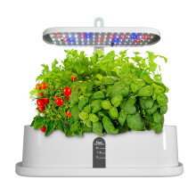 Jardinagem interna sem esforço: Luz de cultivo LED com plataforma otimizada, bomba de água silenciosa para irrigação inteligente, colheita