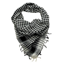 Sciarpa unisex in Poliestere leggero a quadri nappa arabo deserto Shemagh, nero