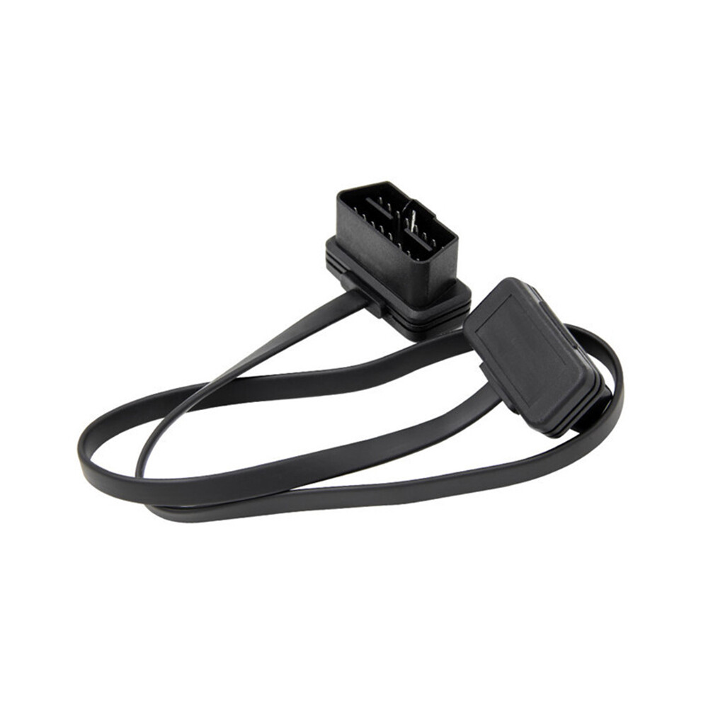 Car Elbow Obd2 16 Pin Male To Female Flat Diagnostic Extension Cable Connector Connector 4713277612628