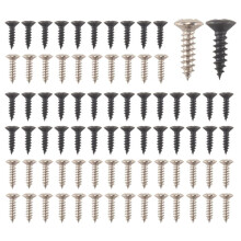 200 Piece Bass And Guitar Pickguard Mounting Screws Scratch Plate, Silver And Black