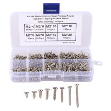 800Pcs/Set M2 Screw Carbon Steel Drive Pan Self Tapping Screws Assorted Fastener M2X4/5/6/8/10/12/16Mm/20Mm