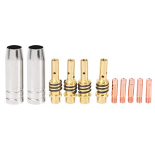 11Pcs/Set Mig Welding Nozzle Torch Nozzles Gold Tip Holder Contact Tips 0.040 Inch Gas Diffuser Set For Torches