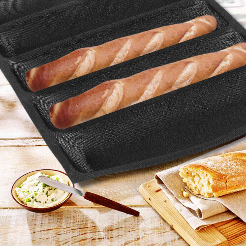 Silikonpanna - Non-Stick Perforerade Fench BröDformar , Korvformar , Bakfoder Mat BröDform 2