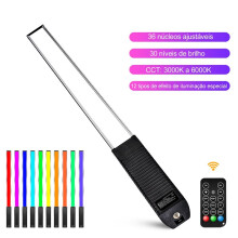 LED-Videoleuchte mit Fernbedienung 3000K-6000K 36 Farben Studio-Fotobeleuchtung RGB-Stick für Vlog-Aufnahmen