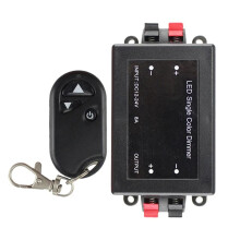 8A 12V 24V Enkelkleurige LED-Stripdimmer, 1-Kanaals PWM-Signaaldimmer met 3-Toetsen Afstandsbediening