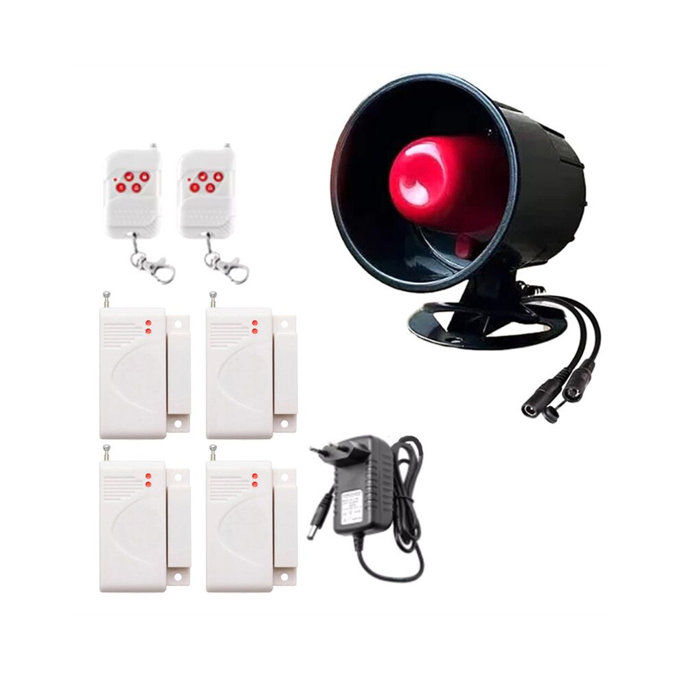 433Mhz Wireless Alarm Siren System For Home Security Burglar Alarm With Door Sensor Long Range Easy Installation Eu Plug 4711130177222