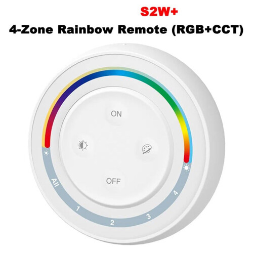 S2W+ 4-Zone 2.4GHz Rainbow Remote Adjustable Saturation CCT/Brightness  RGBCCT for Series Bulb Light Controller 2