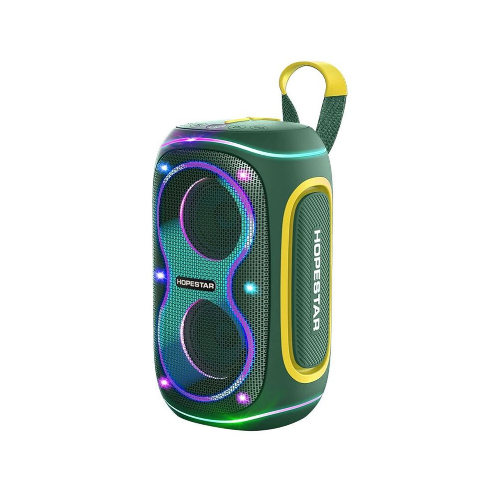 Hopestar Wireless Bt Speaker Portable Subwoofer Outdoor Waterproof Pulse Rgb Stereo Surround Subwoofer Green 6031160440423