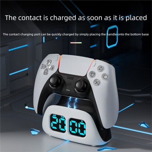 For PS5 Controller Base Charging Clock Wireless Fast Charging Desktop Storage for   Elite Game Accessory 2
