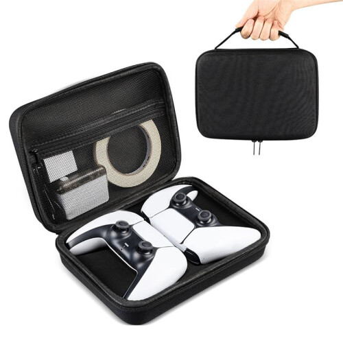 Shockproof Carrying Case for PS5 Controllers Gamepad Storage Bag with Compartments Ideal for Gaming Accessories 1