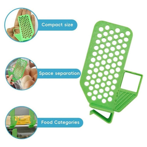 12PCS Refrigerator Storage Dividers Kitchen Drawer Organizer Snap  Clips for Fridge Shelf Container 1