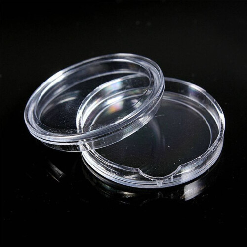 20 Pcs Small Round Transparent Plastic Coin Capsules Box 38mm 1