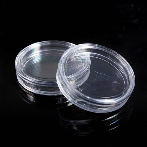 20 Pcs Small Round Transparent Plastic Coin Capsules Box 38mm 2