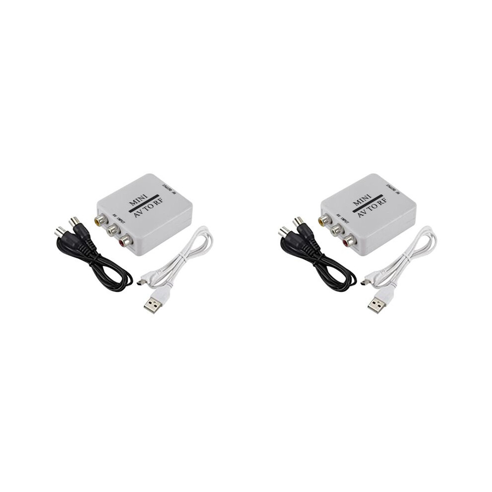 2X Rca / A / V Composite Video Cable To Rf / Coaxial / Coaxial Converter -Compatible Modulator Tv 4713744112606