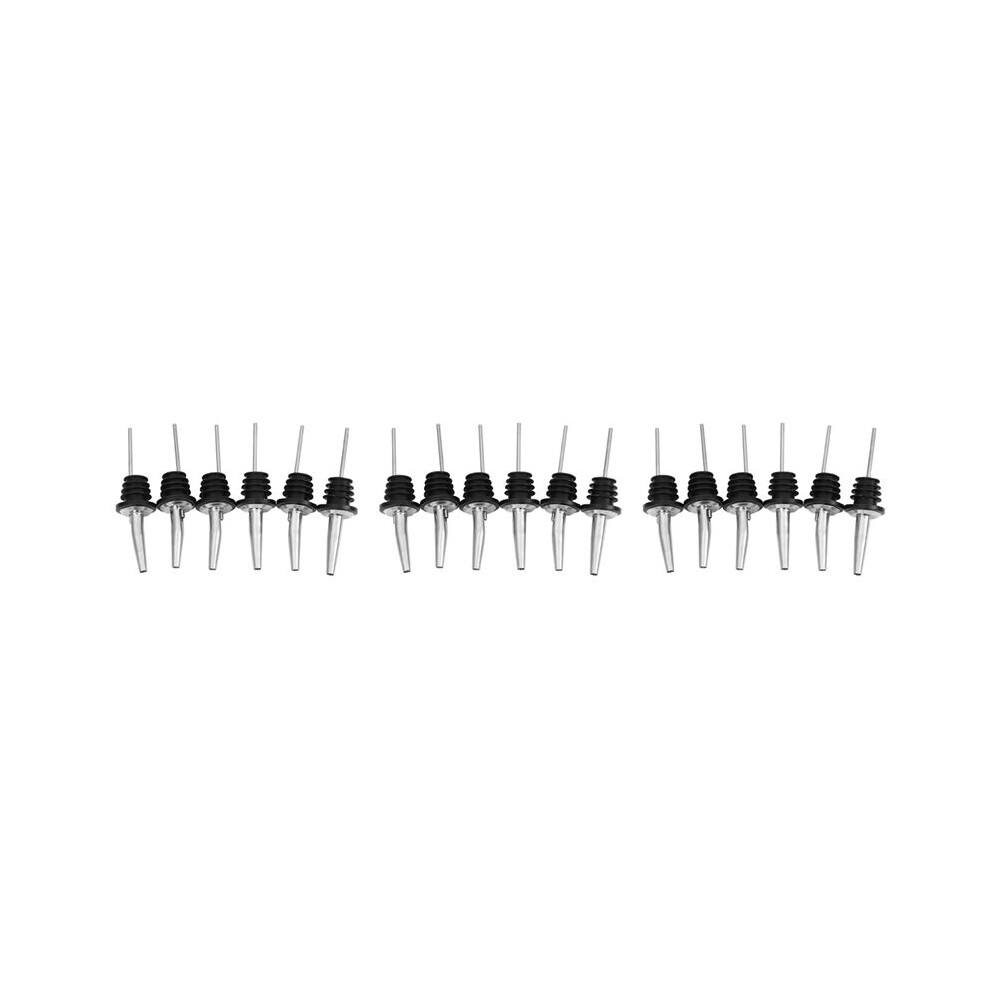 18Pcs Stainless Steel Spirit Wine Bottle Pourer Stopper Free Flow Liquor Cocktail Silver Typecat
