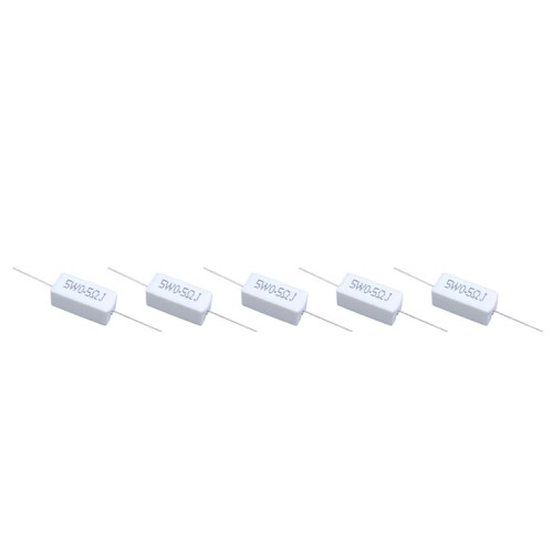 50 Pcs Axial Lead Ceramic Cement Resistor 0.5 Ohm 5W