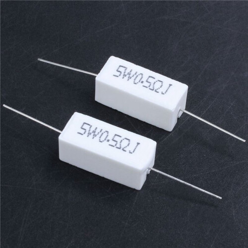 50 Pcs Axial Lead Ceramic Cement Resistor 0.5 Ohm 5W 2