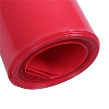 5pcs 2M 50mm Width PVC Heat Shrink Wrap Tube Red for 2 x 18650 Battery