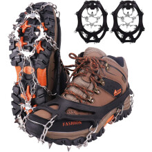 Ice Cleats For Hiking Boots, Snow Traction Cleats With Stainless Steel Spikes For Winter Outdoor Activities, Increased Safety And Ergonomic Plate Syst