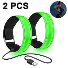 Luzes de segurança recarregáveis GlowSafe, pulseiras LED refletoras para aventuras ao ar livre.