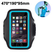 Braçadeira esportiva para corrida e exercícios, resistente à água, ajustável e macia, com faixa refletora para visibilidade noturna, materiais