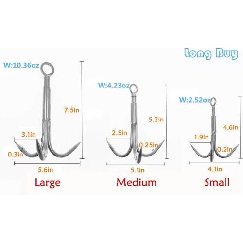Climbing Essential: Grappling Hook, Solid Stainless Steel Grapnel Hook, Designed For Adventure And Utility 1