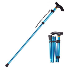 Folding Cane Adjustable Heights Lightweight Aluminum Alloy Walking Stick With Non Slip Grip Foldable Travel Cane For Elderly Men Women Folding Design