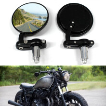 7/8" motorcykelsidespejl, styrspejle med hvid klar glaslinse, universel pasform til forskellige motorcykler og scootere, robust konstruktion