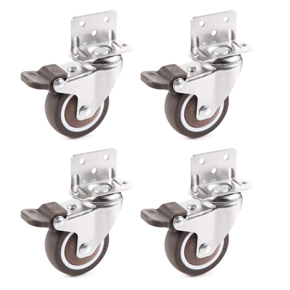 Flexible Maneuverability Caster For Baby Beds, Furniture, Tables, Swivel Plate Caster With Silent Movement Thermoplastic Elastomer For Heavy Duty 9433291722176