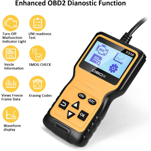 Outil de diagnostic automobile OBD II, lecteur de codes OBDII complet, scanner universel multilingue 1