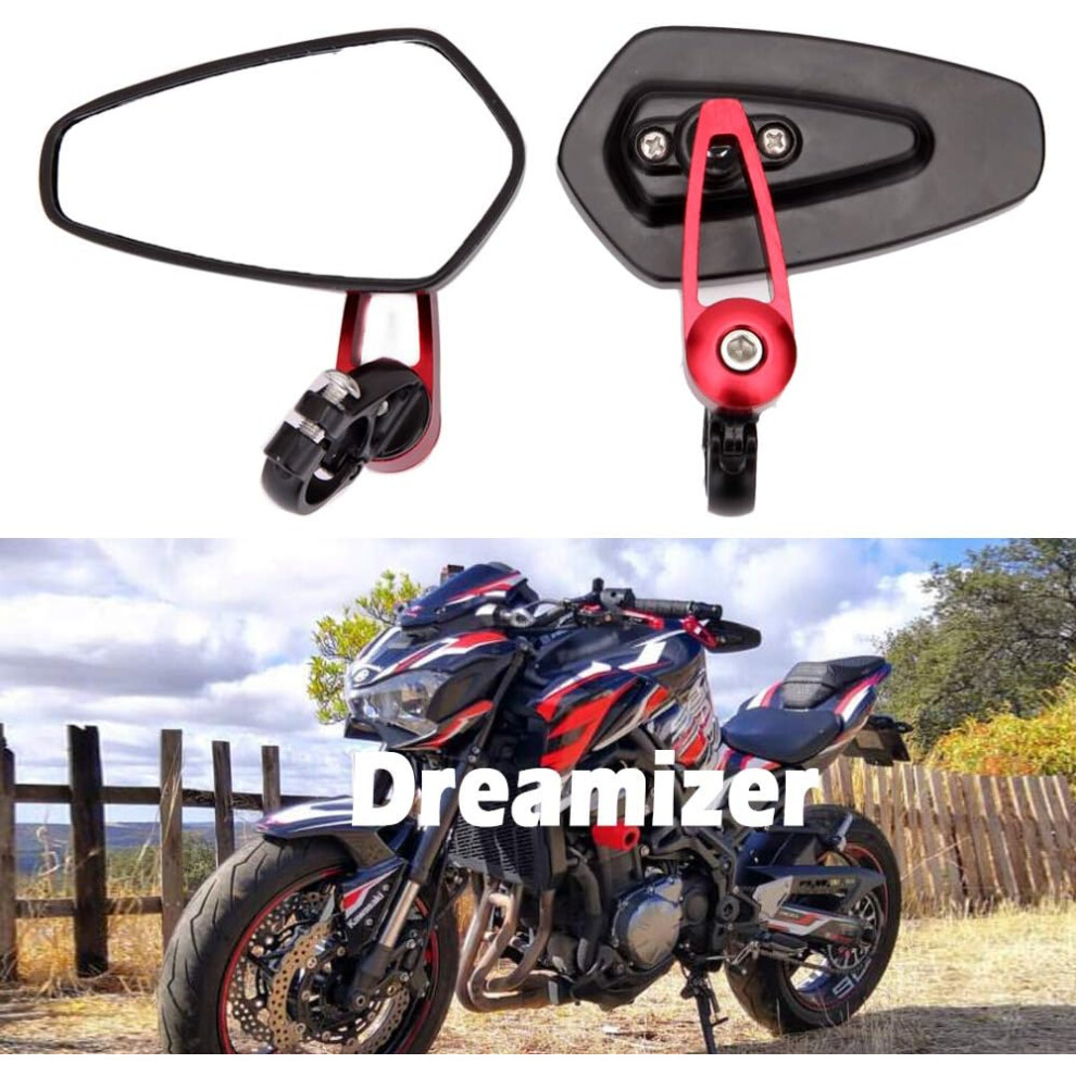 Bar End Mirrors, Heavy Duty Material Adjustable Mirror Angle For Increased Awareness, Wide Field Vision Convex Rearview Handlebar Compatible For 9169997249937
