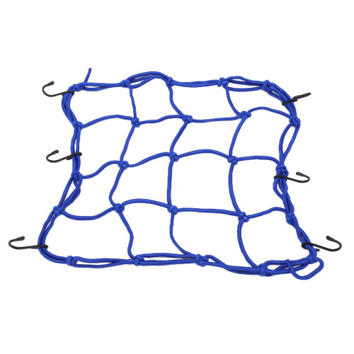 Nylon Cargo Net for Road Bikes & Electric Vehicles Blue 6 Hooks 2
