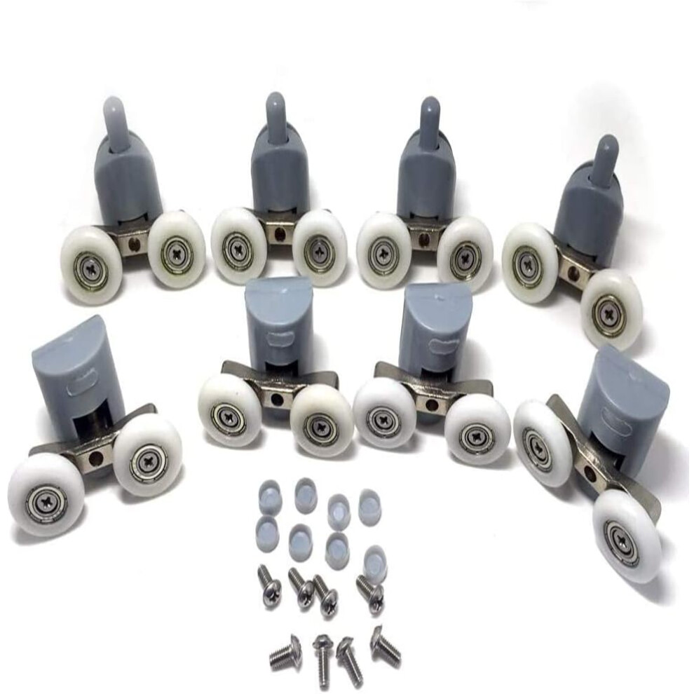 Shower Door Rollers Replacement Kit, Durable Stainless Steel Quiet Operation For 4-6Mm Glass Doors, Value For Money 8Pcs Upper Lower Rollers, Easy 9340258617621