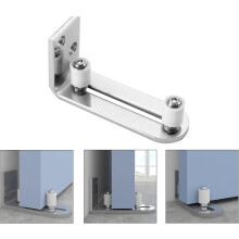 Guia de piso para porta de celeiro, ajustável em aço inoxidável com rolamento de esferas para operação silenciosa, serve para painéis de porta