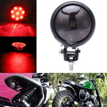 Vandtæt motorcykelbaglygte, stålhus, indbygget LED-lampe til Harley Chopper Bobber Cafe Racer motorcykel Eagle-eye LED-røgfarvet