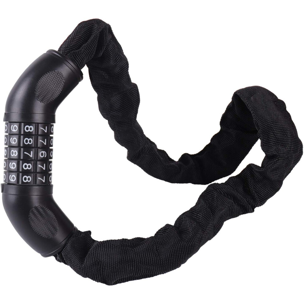 Thickened Textile Cloth Protected Bike Chain Lock, Versatile Uses For Bicycles, Motorcycles, Scooters, Skateboards, Grills, Ladders, Doors, Lawn 9358999361215