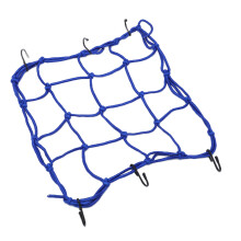 Nylon Cargo Net for Road Bikes & Electric Vehicles Blue 6 Hooks