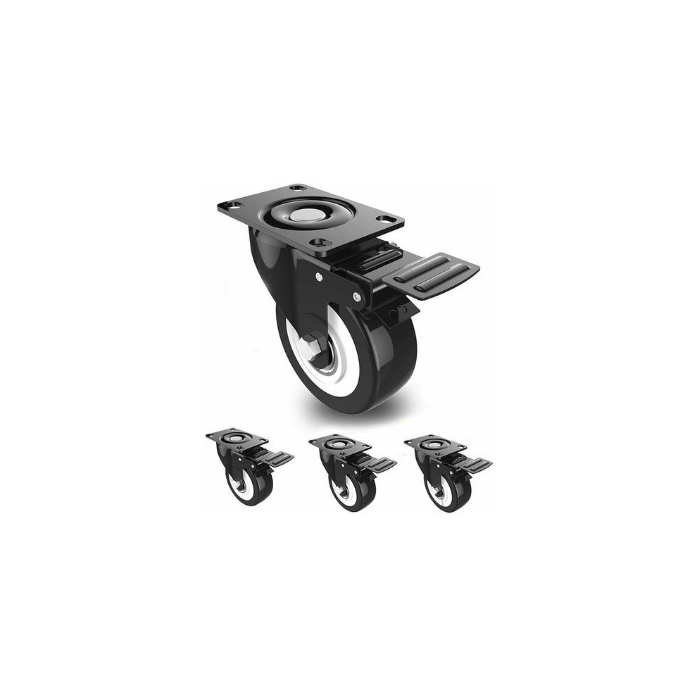 Smooth Glide Casters, Double Sealed Bearings For Quiet Operation, Heavy Duty 2" Polyurethane Wheels With Non-Marking Surface Protection (Set Of 8) 9173940276277