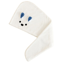 1PC Microfibre Corals Fleece Hair Towel, Turban Towel avec-Blanc