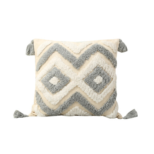 Taie d'oreiller décorative-45x45cm Diamant blanc gris g
