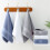 Serviette absorbante en coton, serviette à main-Gris clair 35x74 3