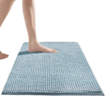 Absorbent Chenilles Bath Mat for Safe and-Haze blue 40cmx60cm