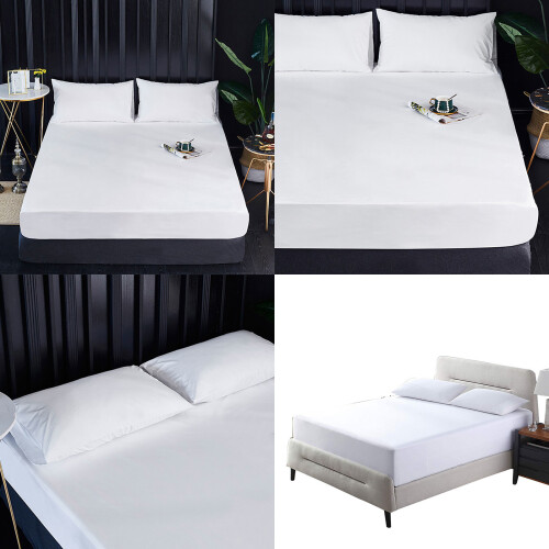 Protège-matelas imperméable, housse de literie avec-Bleu gris 1