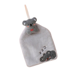 Petite serviette en forme d'animaux, peluche à séchage-gris