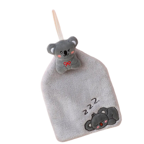 Petite serviette en forme d'animaux, peluche à séchage-gris
