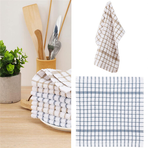 Les lingettes classiques de cuisine de serviette de coton-Bleu A 2